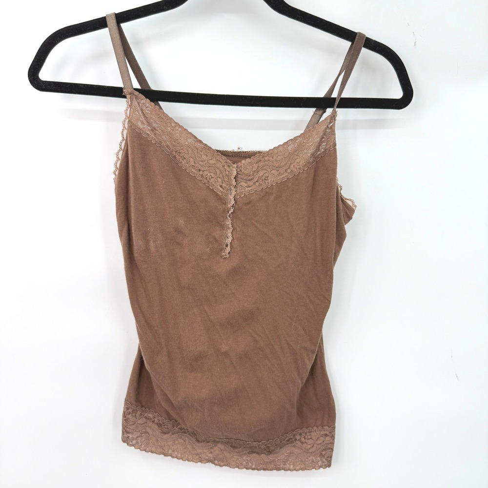 Vintage Arizona Jean Co Cami Juniors S Brown Lace Y2K 90s‎ Babydoll Coquette